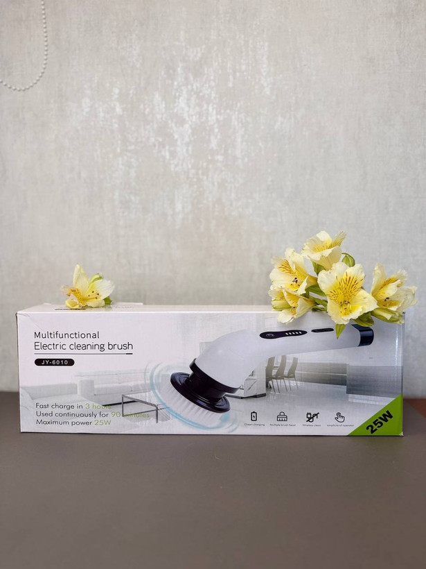 براش شستشو برقی شارژی 25 وات JY-6010 اورجینال | 9 سری کاربردی برای سینک، حمام، ماشین و سطوح مختلف