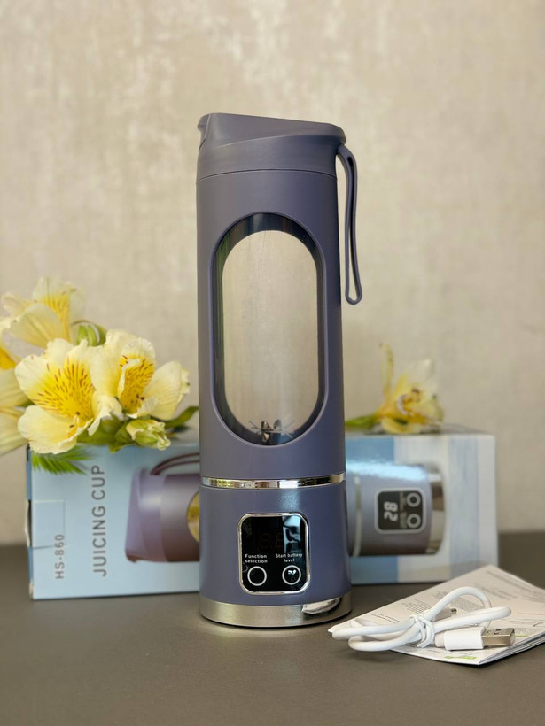 شیکر و اسموتی ساز شارژی HS-860 اورجینال | مخلوط کن 12 تیغه برقی قابل حمل برای اسموتی و پروتئین شیک